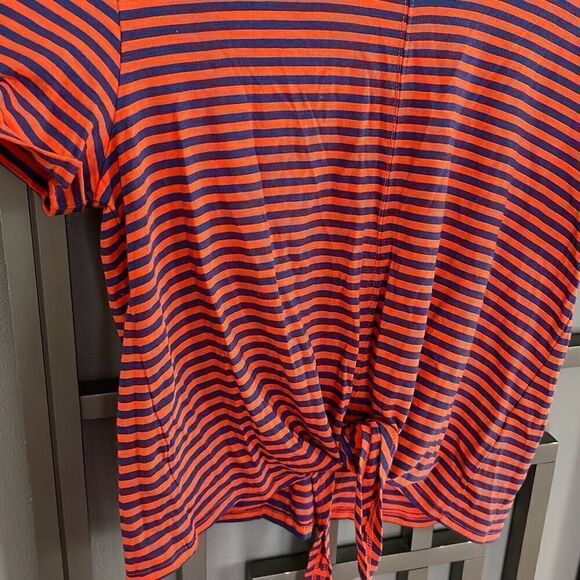 Armani Exchange Orange and blue Thai front T-shirt size XS oversized - Picture 3 of 6